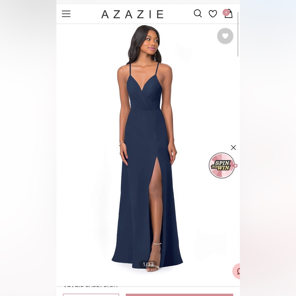 Azazie Dark Navy Everleigh Bridesmaid Dress